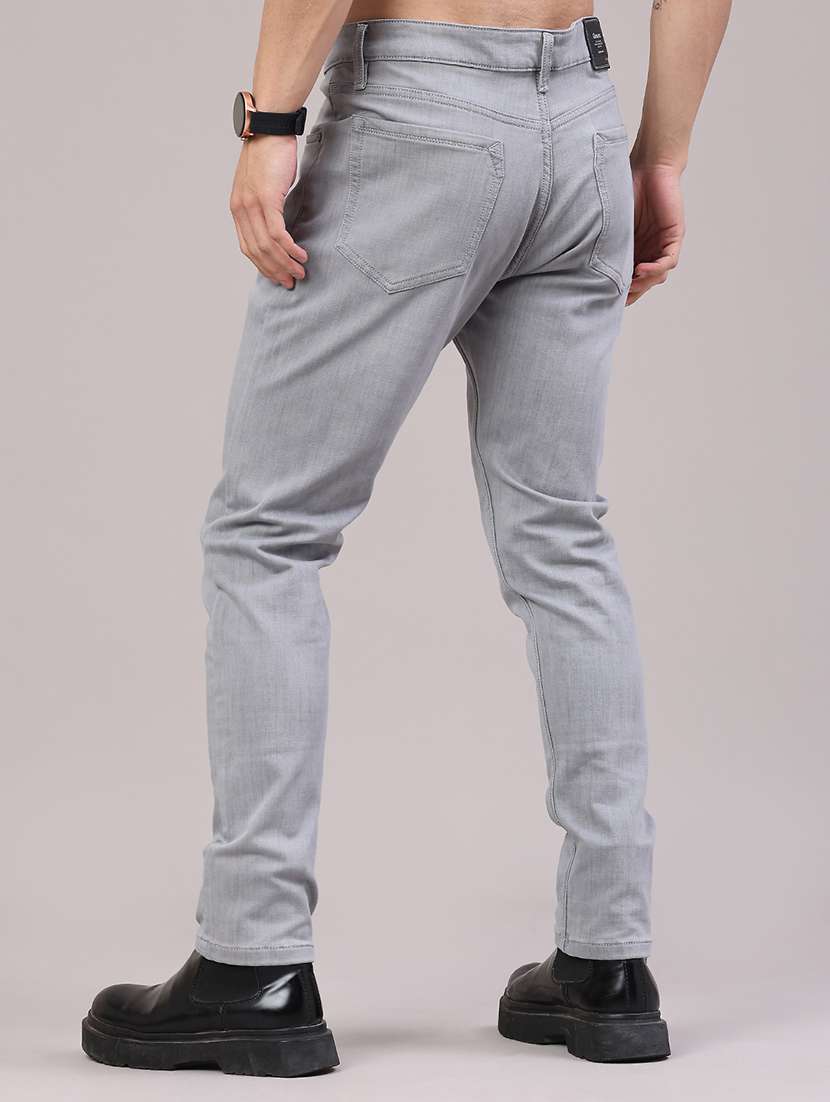 Men Plain Mid Rise Full Length Jeans - 22304328 -  Standard Image - 4