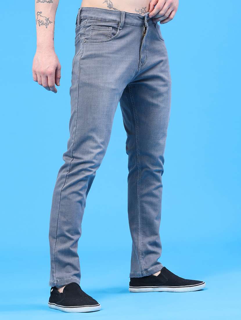 men plain mid rise full length jeans - 22304329 -  Standard Image - 1