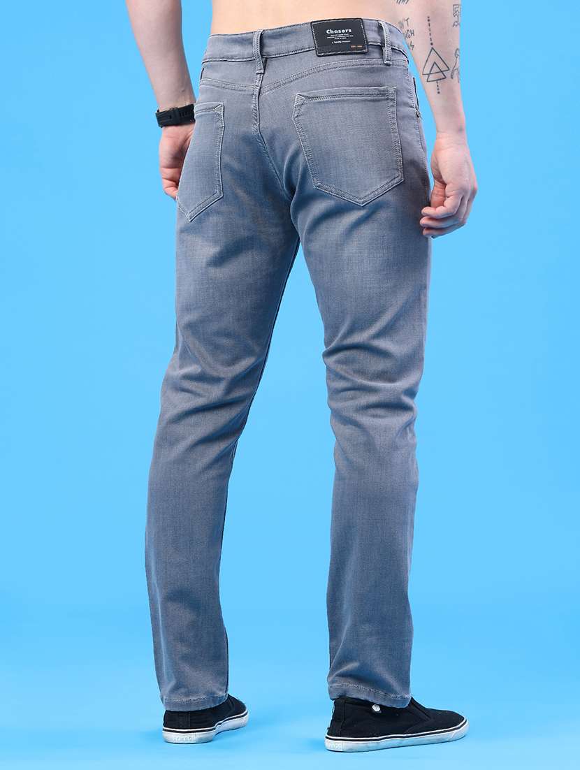 men plain mid rise full length jeans - 22304329 -  Standard Image - 4