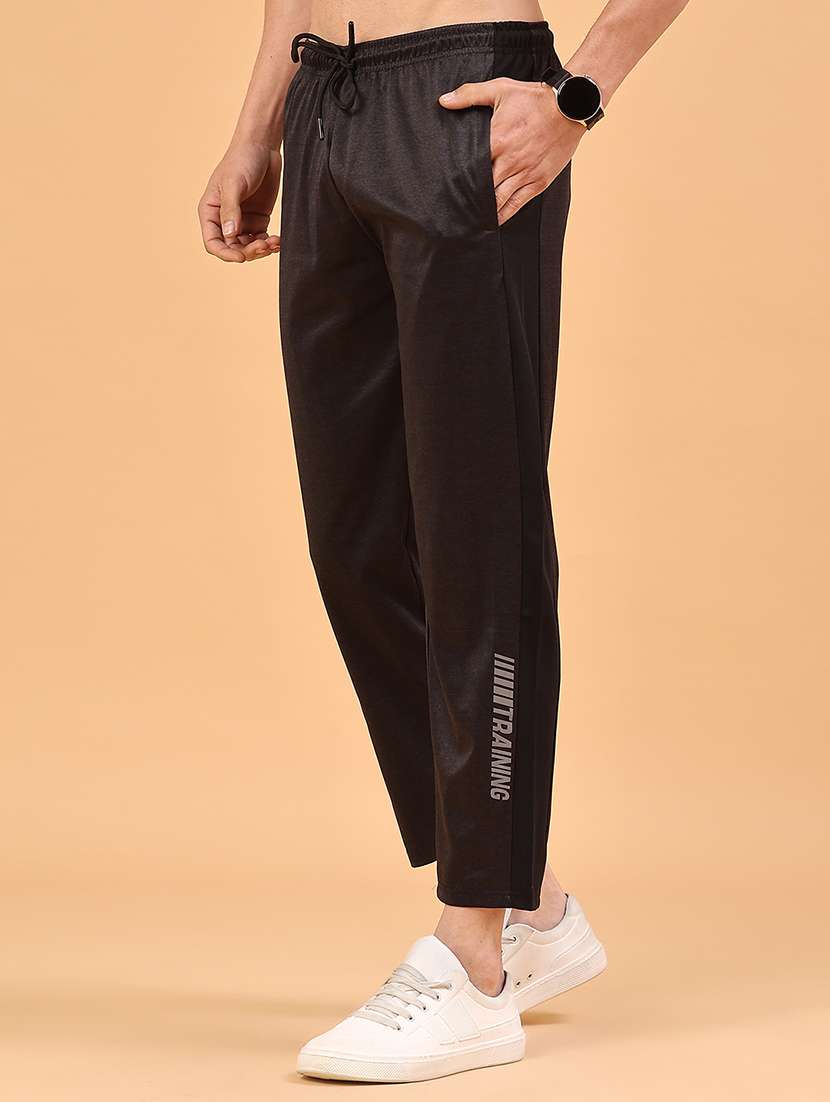 black polyester  full length track pant - 22304689 -  Standard Image - 4
