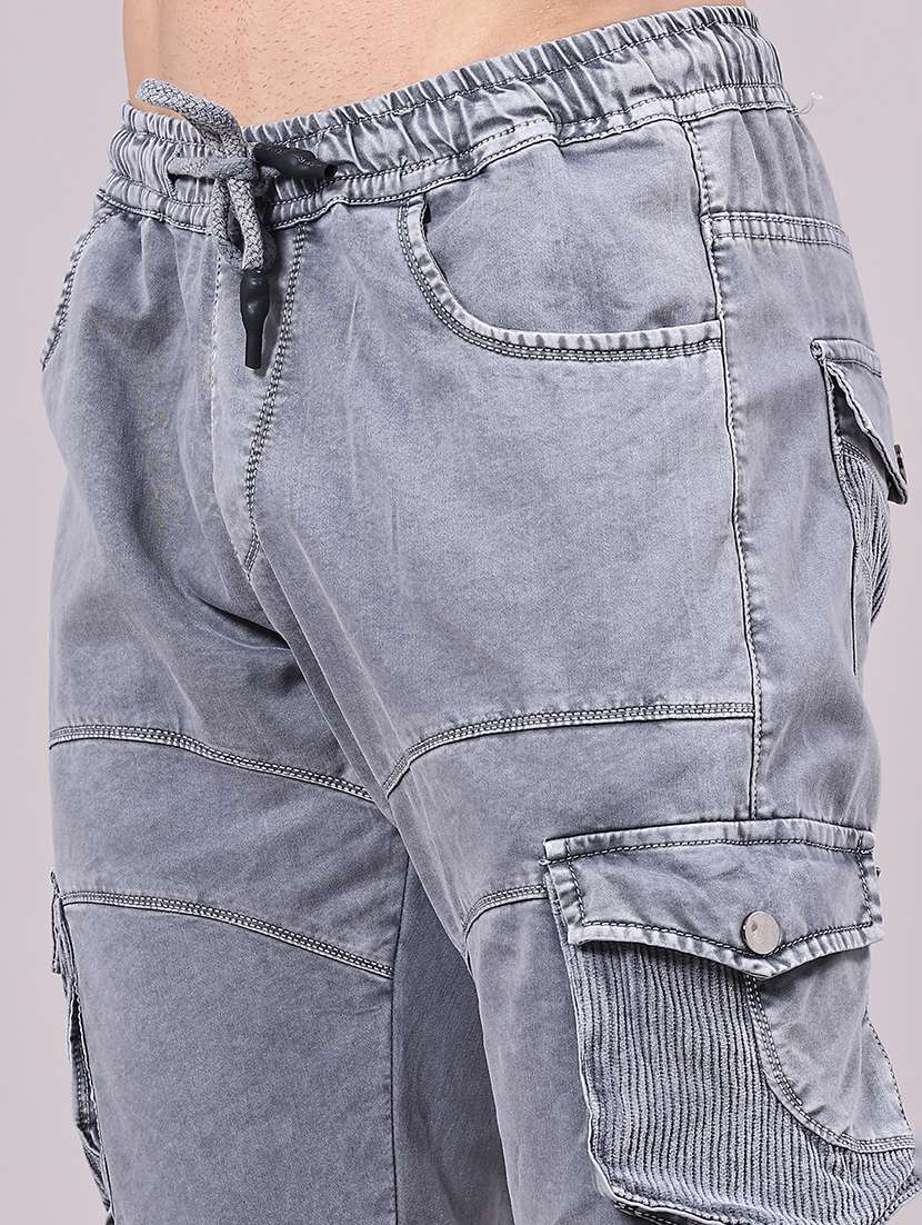 men solid mid rise regular fit jogger - 22304711 -  Standard Image - 1