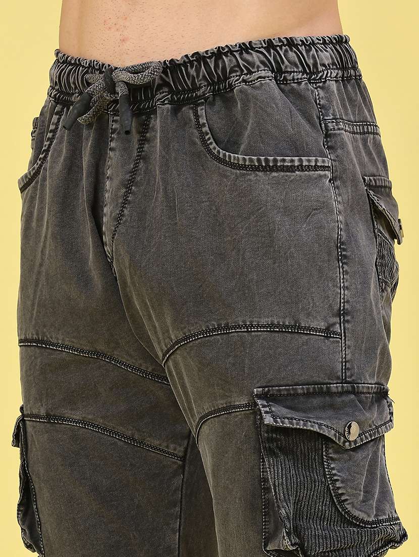 men solid mid rise regular fit jogger - 22304712 -  Standard Image - 1