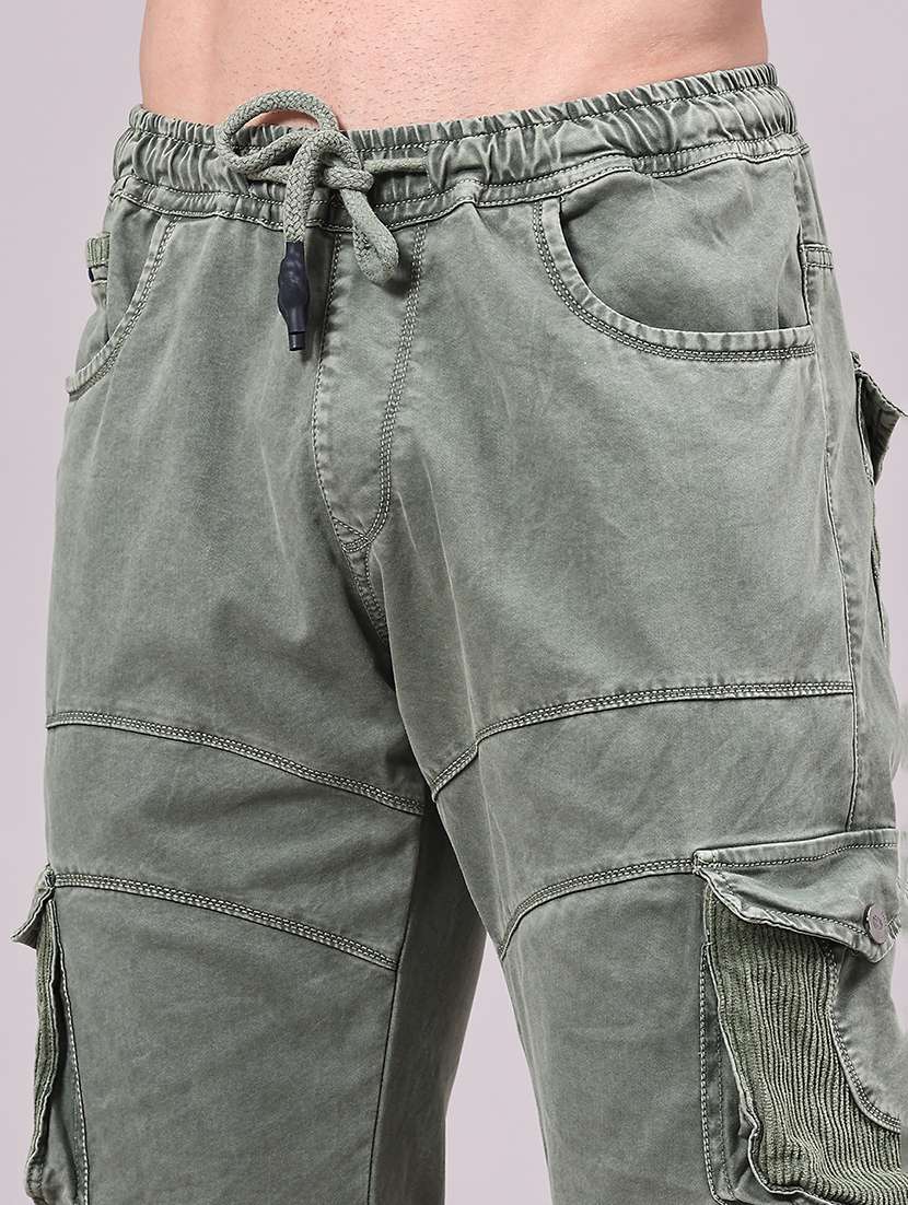 men solid mid rise regular fit jogger - 22304713 -  Standard Image - 1