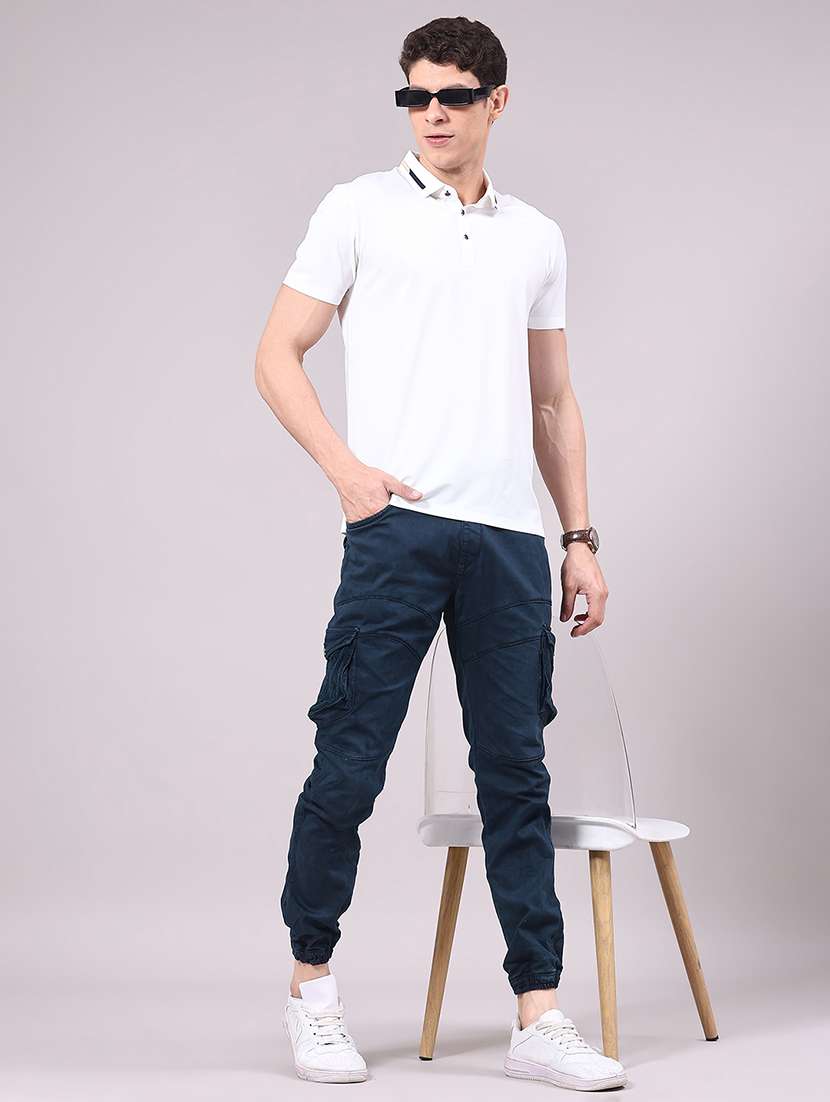men solid mid rise regular fit jogger - 22304717 -  Standard Image - 4