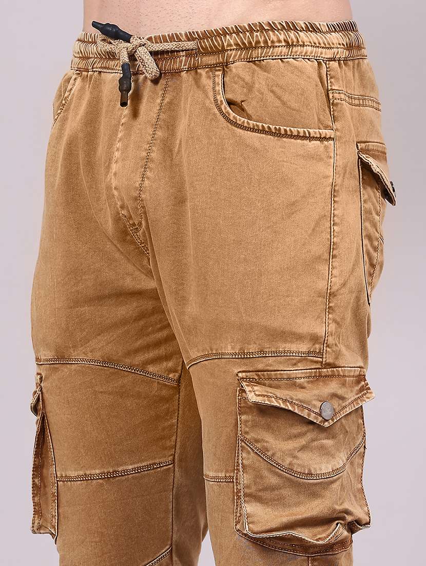 men solid mid rise regular fit jogger - 22304720 -  Standard Image - 1