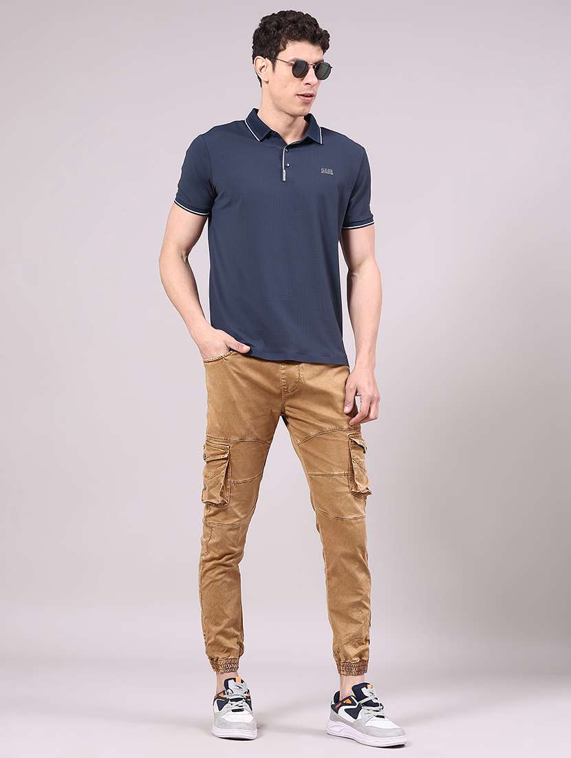 men solid mid rise regular fit jogger - 22304720 -  Standard Image - 4