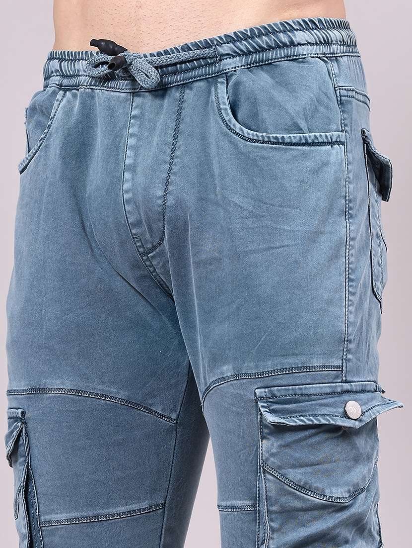 men solid mid rise regular fit jogger - 22304723 -  Standard Image - 1