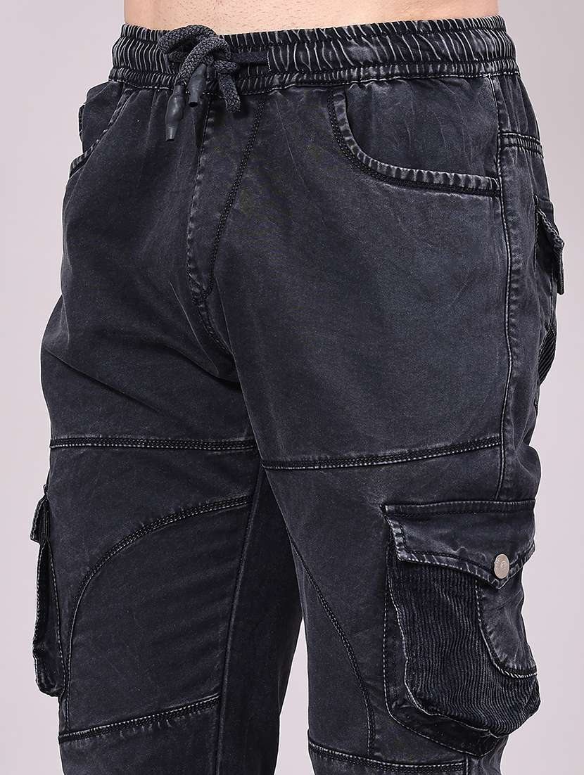 men solid mid rise regular fit jogger - 22304727 -  Standard Image - 1