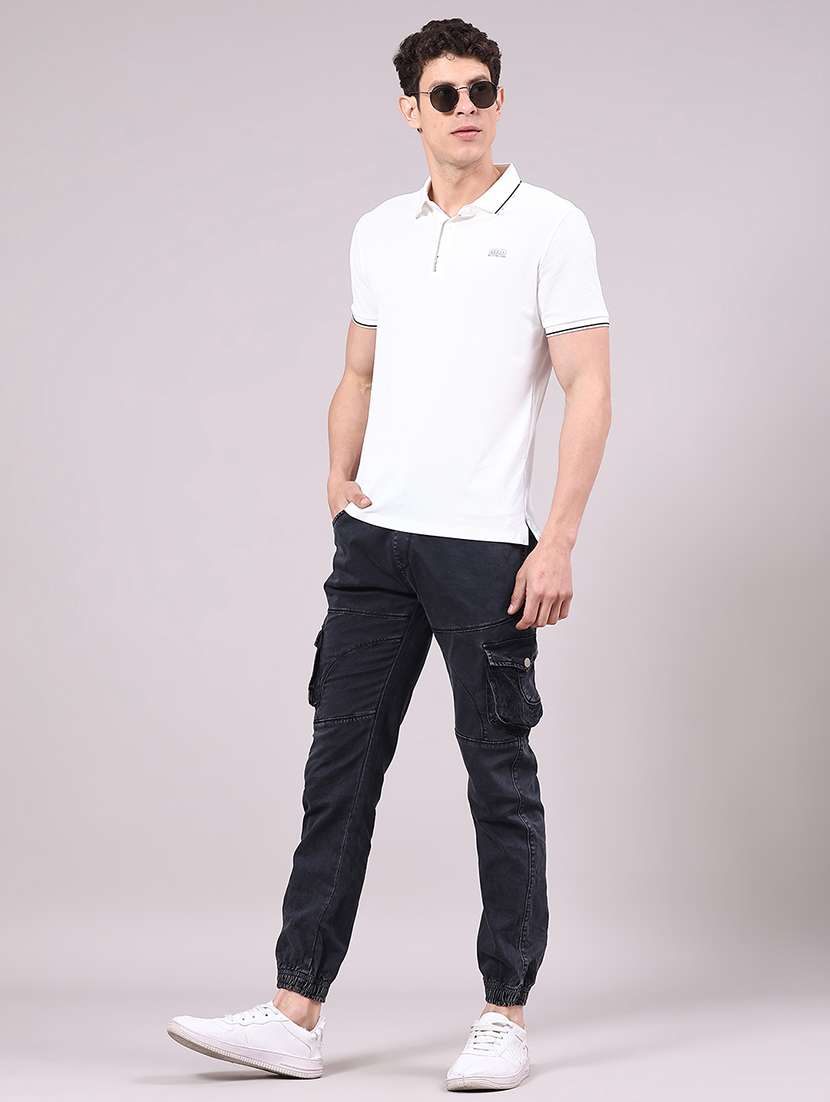 men solid mid rise regular fit jogger - 22304727 -  Standard Image - 4