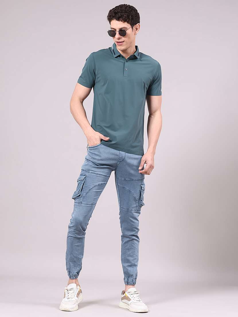 men solid mid rise regular fit jogger - 22304729 -  Standard Image - 4