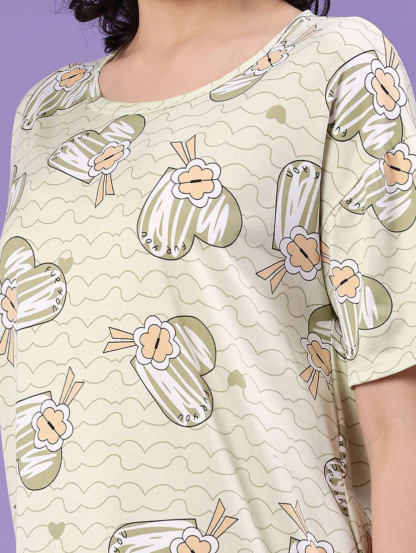 women printed short sleeve sleepshirt - 22304751 -  Standard Image - 1