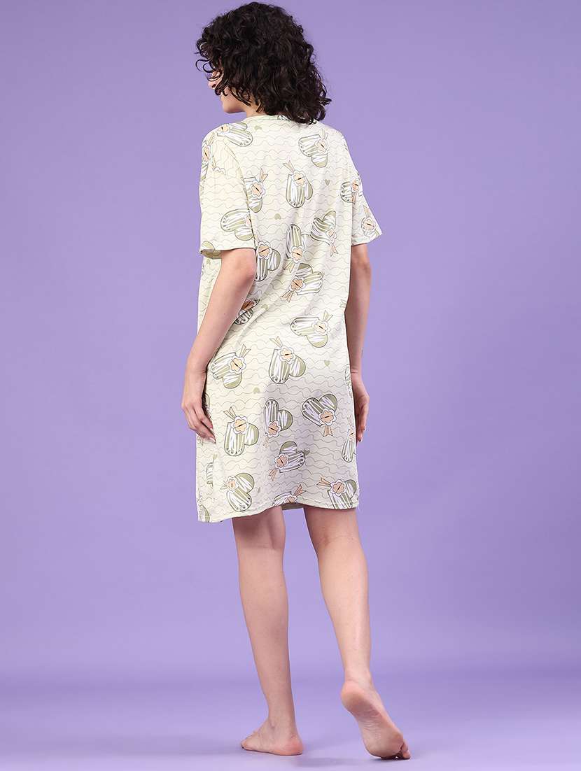 women printed short sleeve sleepshirt - 22304751 -  Standard Image - 4