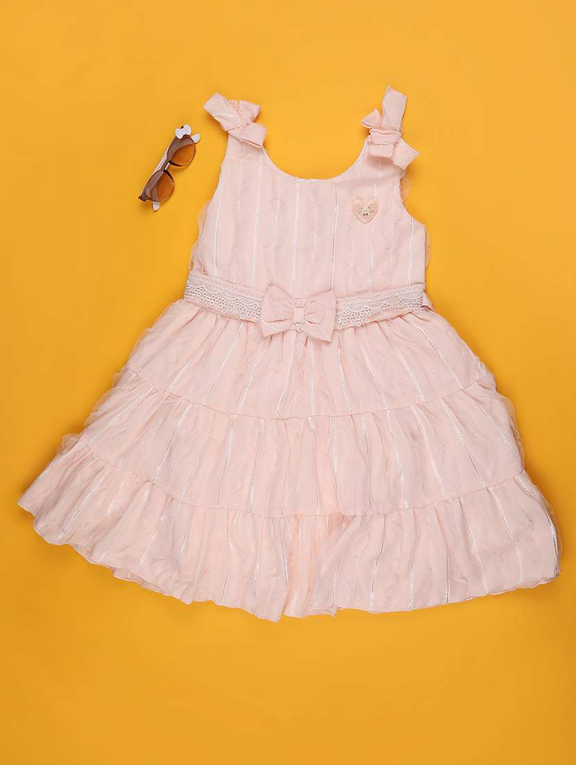 girls self designed sleeveless flared frock - 22304761 -  Standard Image - 1