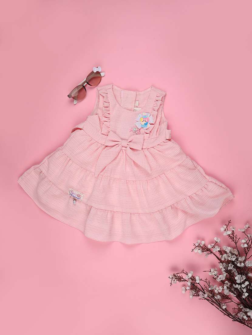 girls self designed sleeveless flared frock - 22304762 -  Standard Image - 1