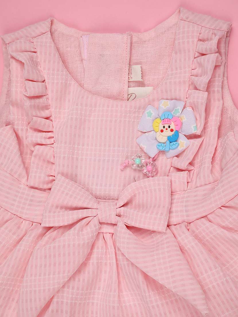 girls self designed sleeveless flared frock - 22304762 -  Standard Image - 4