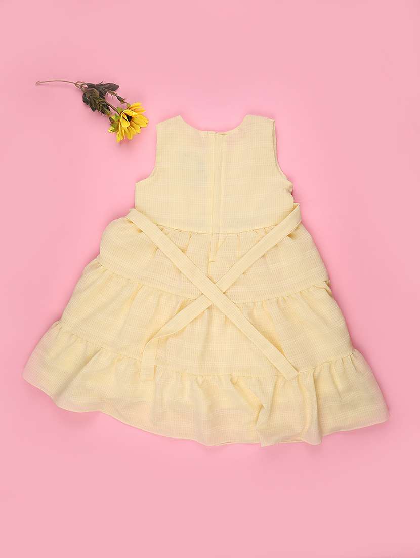 girls self designed sleeveless flared frock - 22304763 -  Standard Image - 1