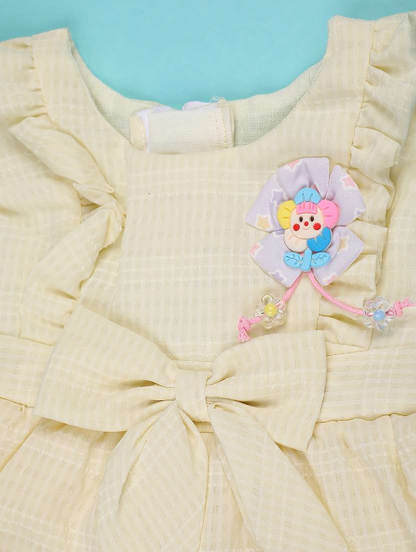 girls solid sleeveless tiered frock - 22304769 -  Standard Image - 4