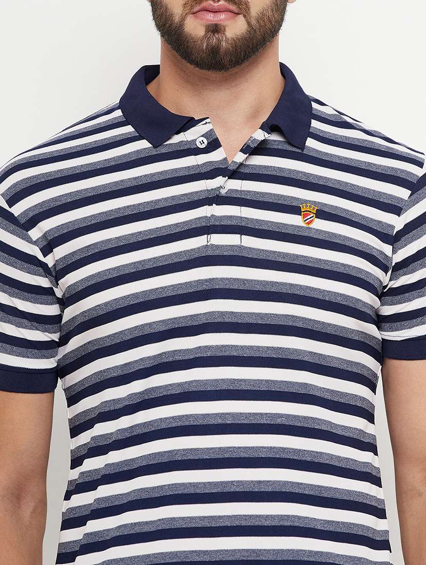men striped short sleeve regular fit polo t-shirt - 22305002 -  Standard Image - 4