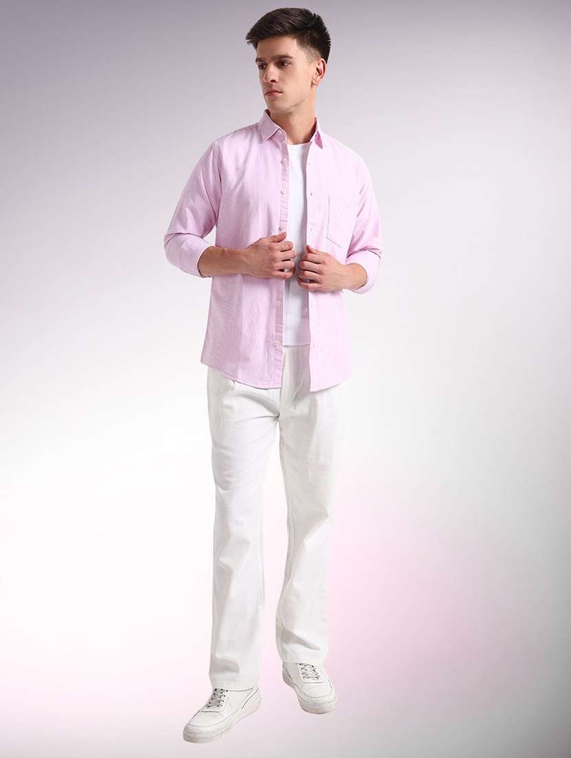 men striped long sleeve regular fit casual shirt - 22305080 -  Standard Image - 4