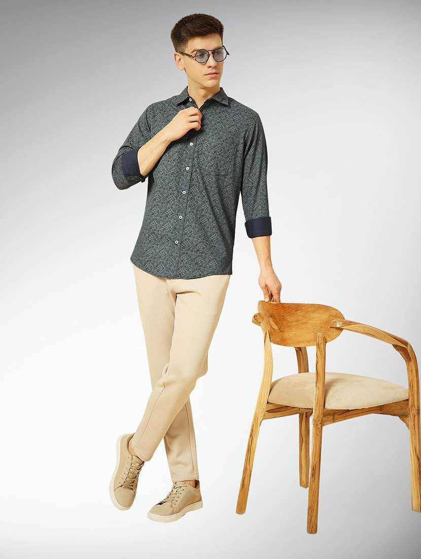 men printed long sleeve regular fit casual shirt - 22305081 -  Standard Image - 4