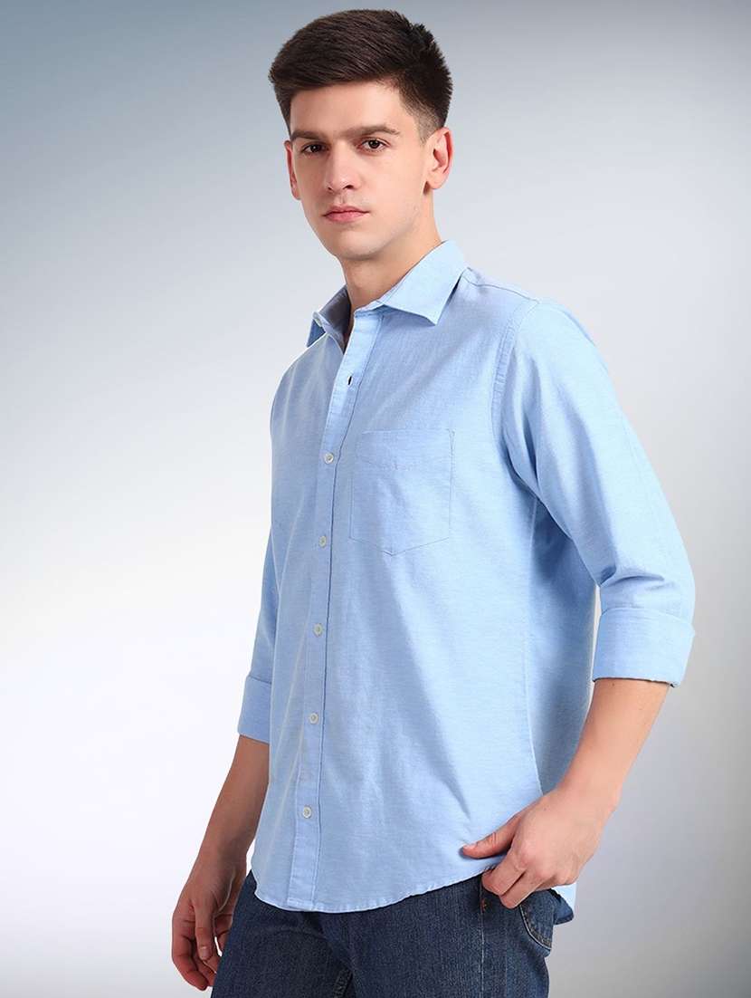 men solid long sleeve regular fit casual shirt - 22305082 -  Standard Image - 1