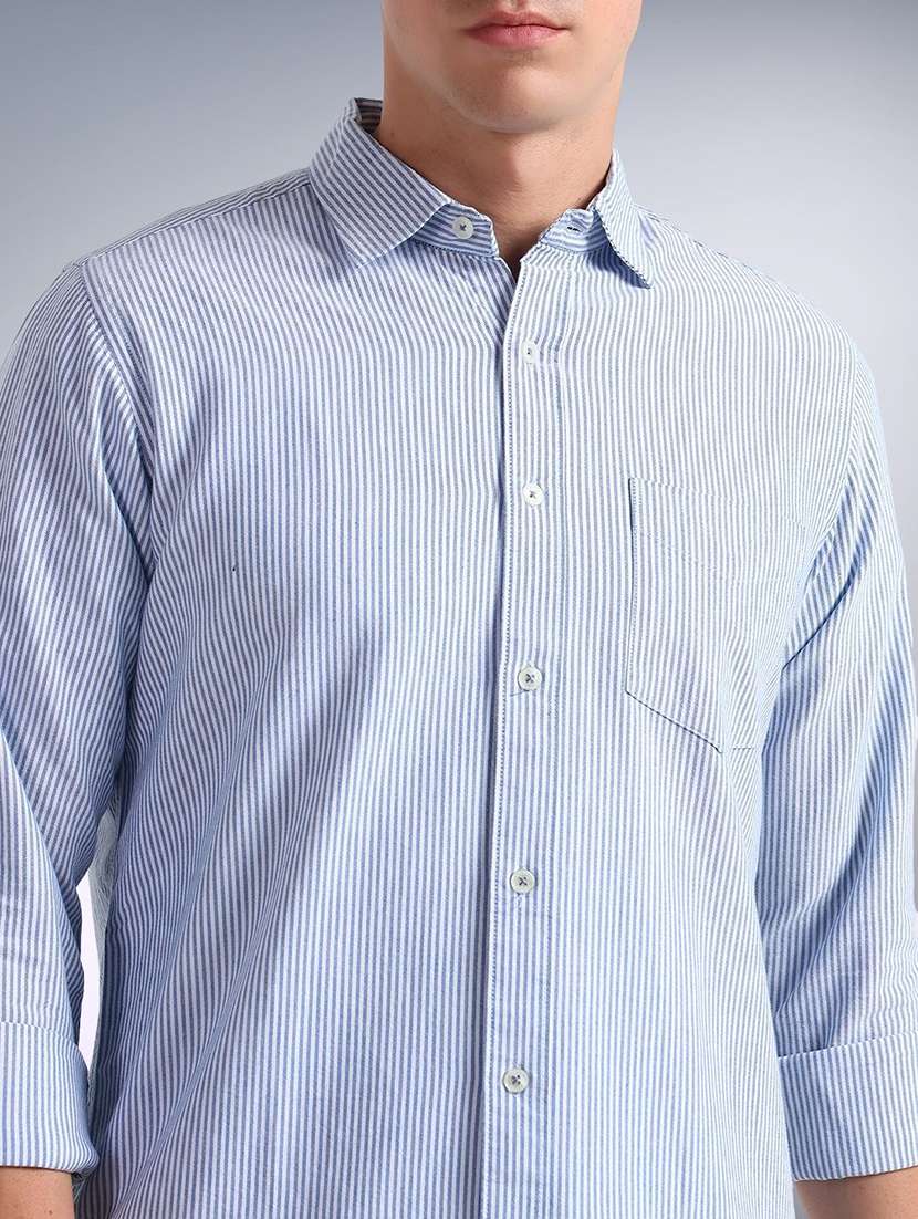 men striped long sleeve regular fit casual shirt - 22305083 -  Standard Image - 4