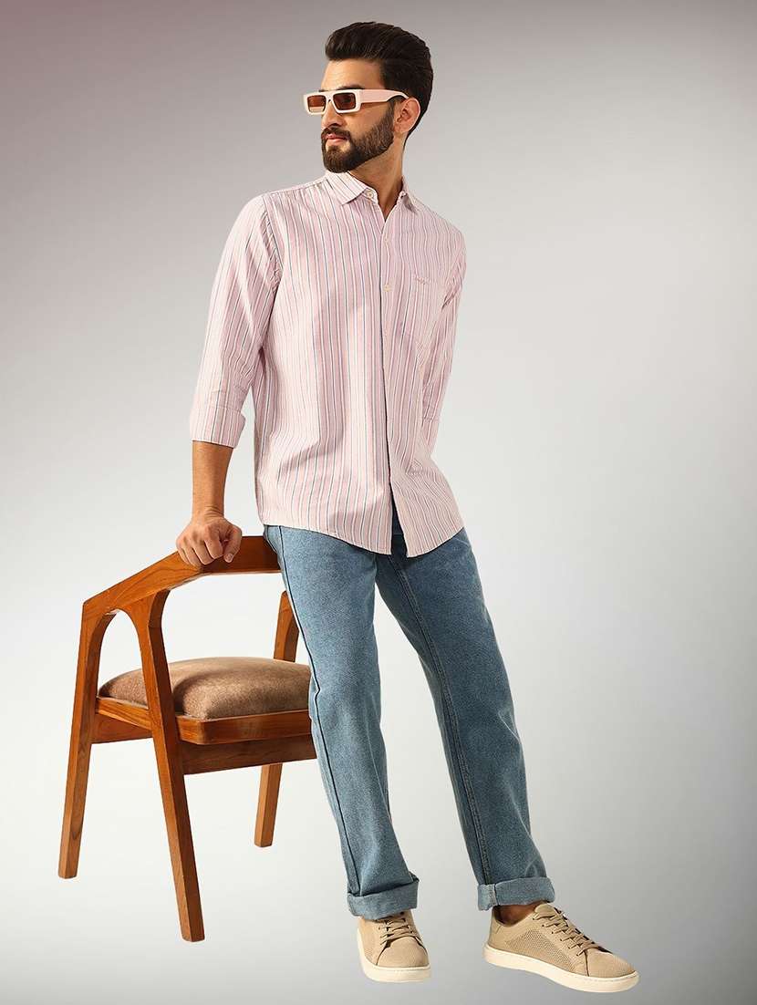 men striped long sleeve regular fit casual shirt - 22305086 -  Standard Image - 4