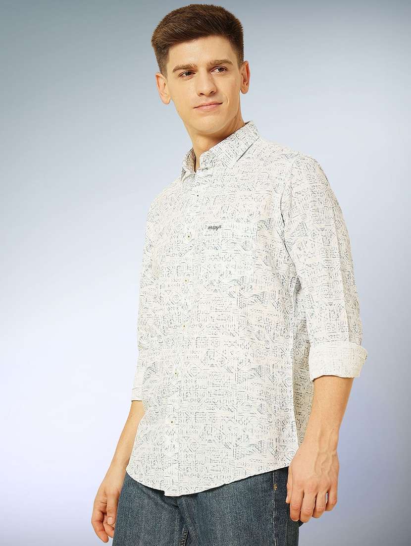 men printed long sleeve regular fit casual shirt - 22305090 -  Standard Image - 1