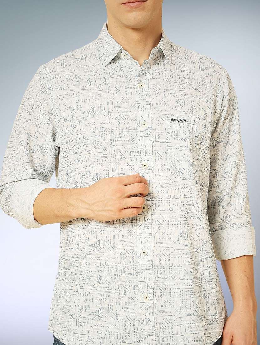 men printed long sleeve regular fit casual shirt - 22305090 -  Standard Image - 4