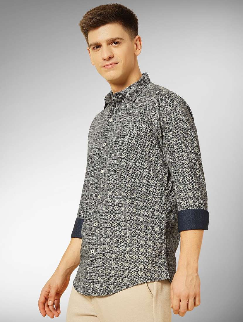 men printed long sleeve regular fit casual shirt - 22305091 -  Standard Image - 1