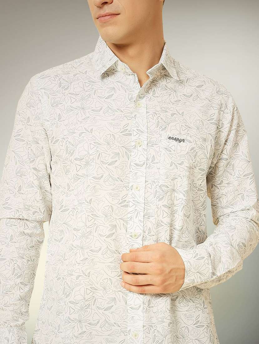men printed long sleeve regular fit casual shirt - 22305093 -  Standard Image - 4