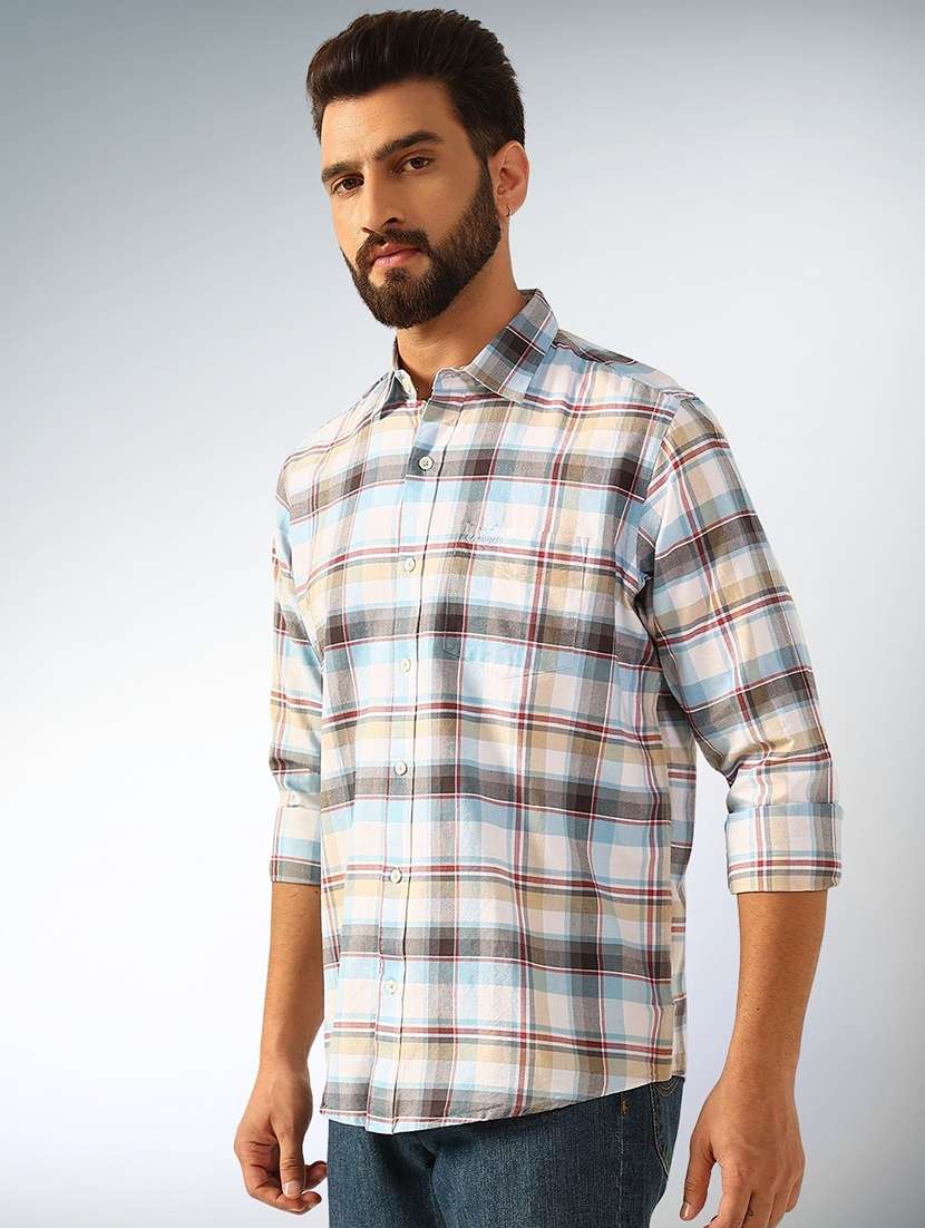 men checkered long sleeve regular fit casual shirt - 22305097 -  Standard Image - 1