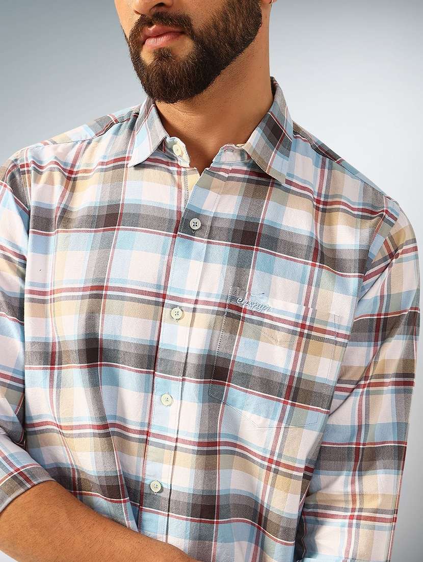 men checkered long sleeve regular fit casual shirt - 22305097 -  Standard Image - 4