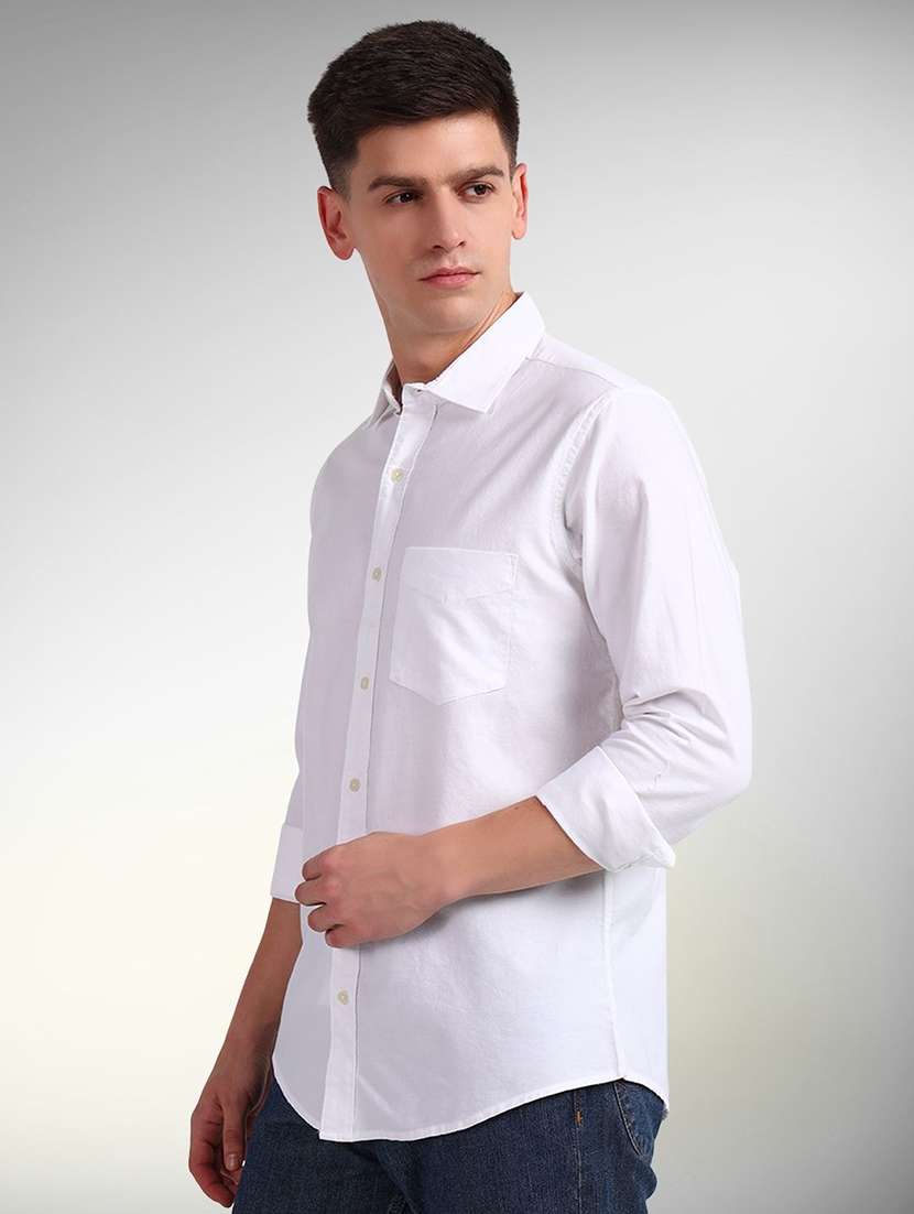 men solid long sleeve regular fit casual shirt - 22305099 -  Standard Image - 1
