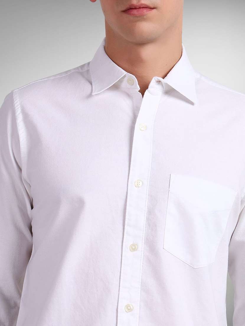 men solid long sleeve regular fit casual shirt - 22305099 -  Standard Image - 4