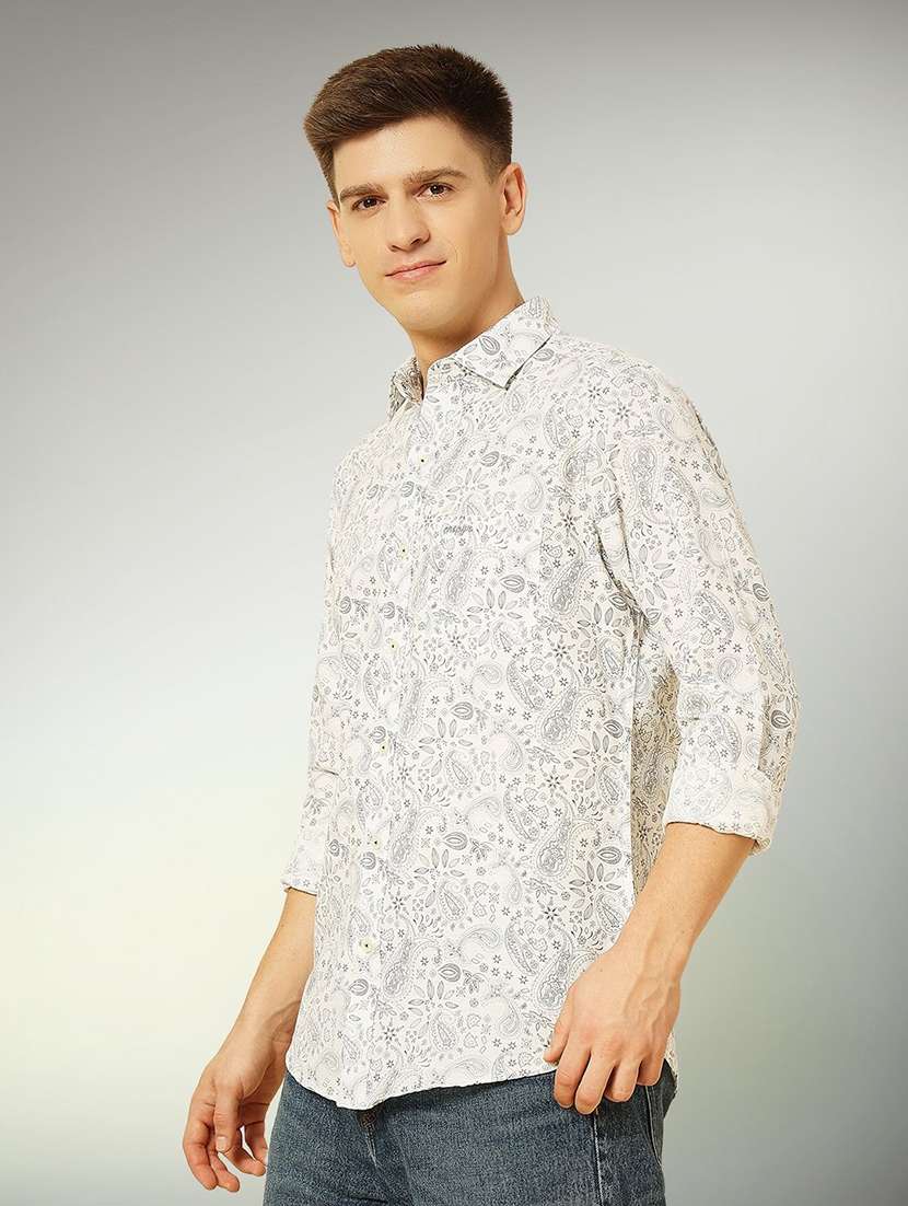 men paisley long sleeve regular fit casual shirt - 22305102 -  Standard Image - 1