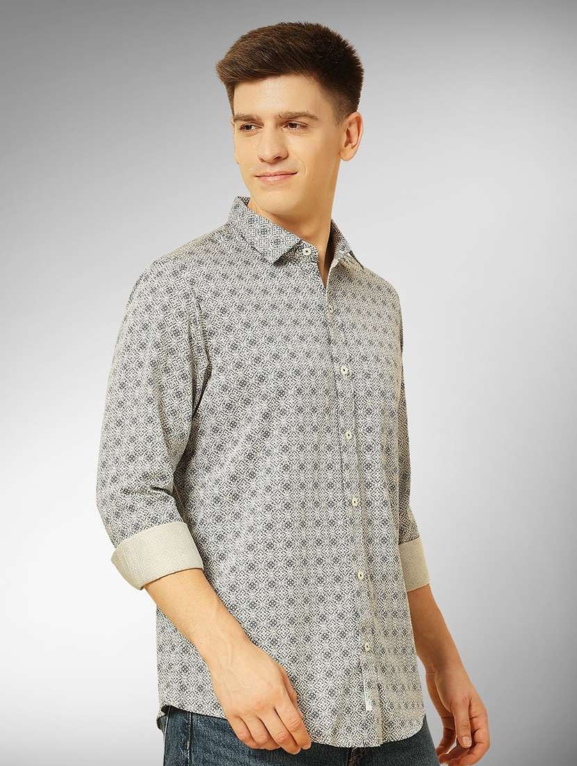 men printed long sleeve regular fit casual shirt - 22305111 -  Standard Image - 1