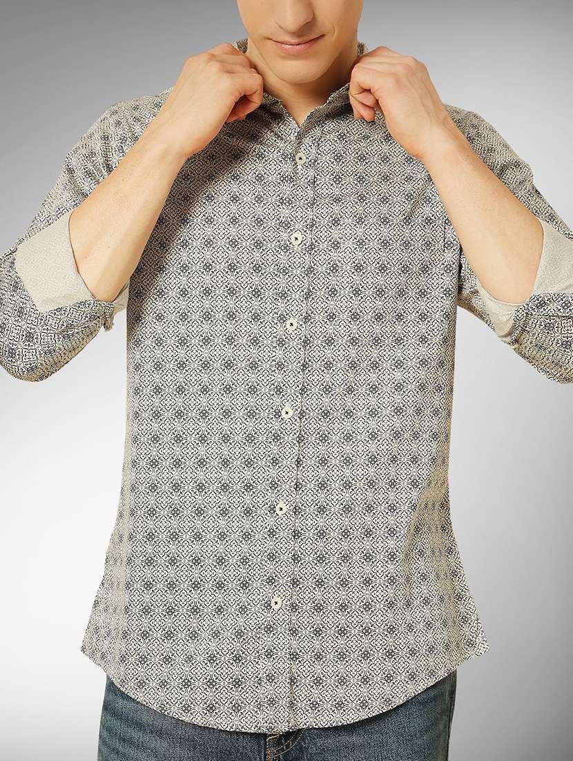 men printed long sleeve regular fit casual shirt - 22305111 -  Standard Image - 4