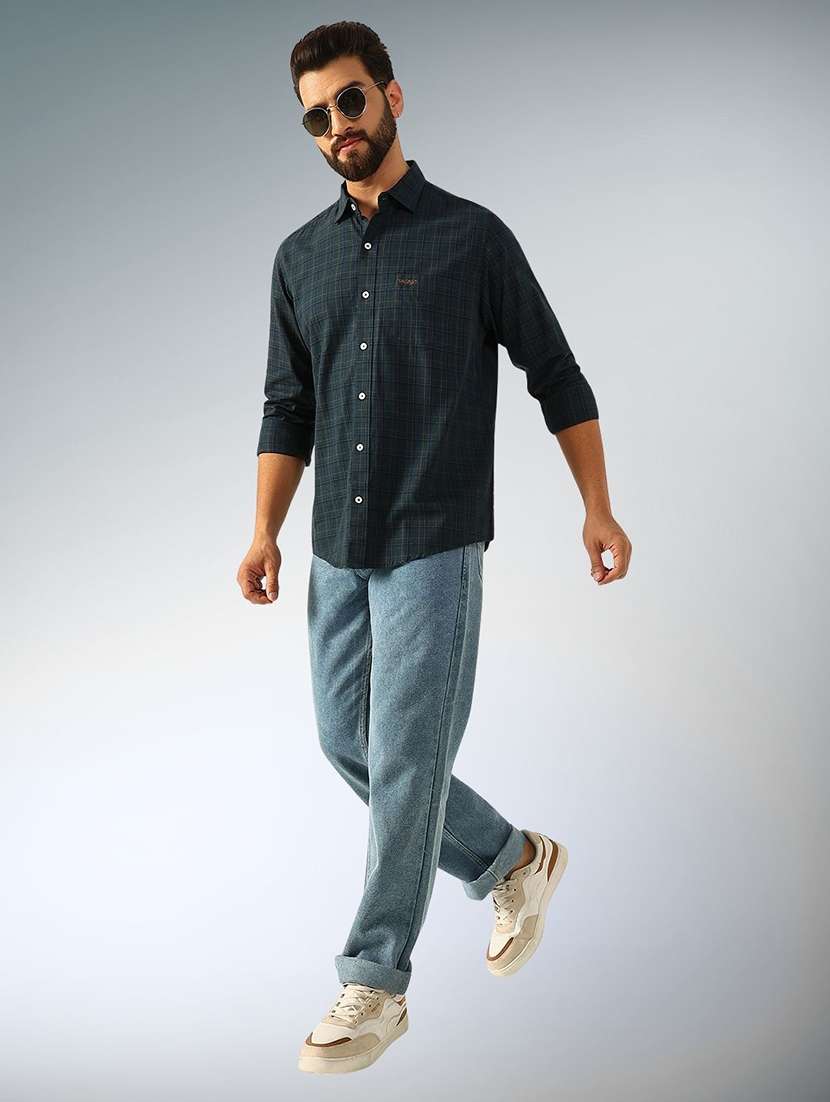 men checkered long sleeve regular fit casual shirt - 22305119 -  Standard Image - 4