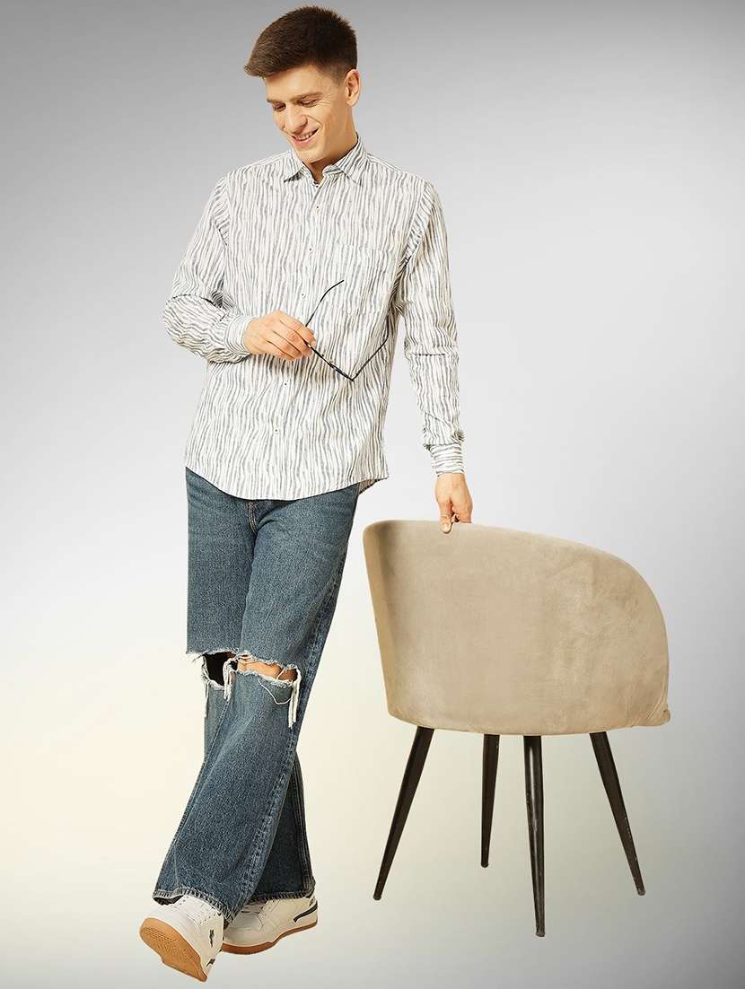 men printed long sleeve regular fit casual shirt - 22305120 -  Standard Image - 4