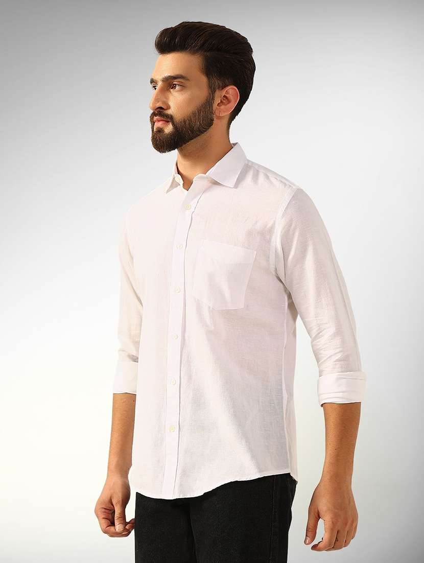 men solid long sleeve regular fit casual shirt - 22305127 -  Standard Image - 1