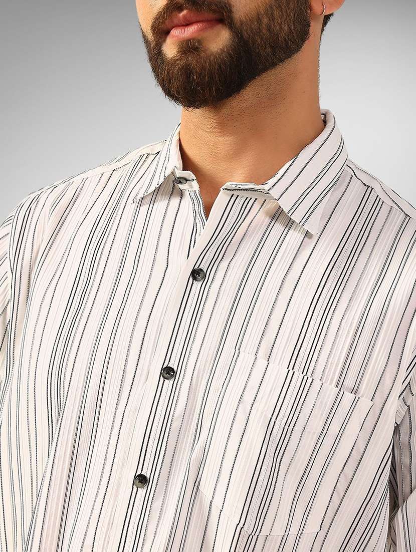 men striped long sleeve regular fit casual shirt - 22305128 -  Standard Image - 4