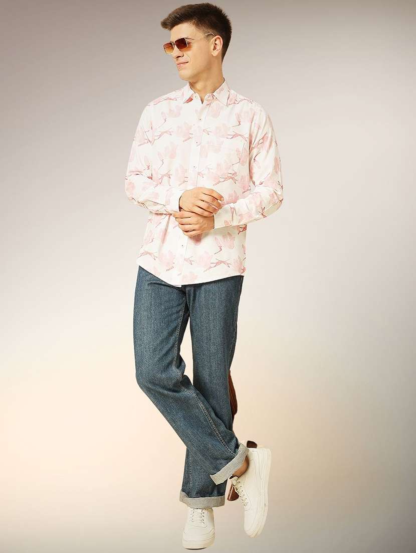men printed long sleeve regular fit casual shirt - 22305133 -  Standard Image - 4