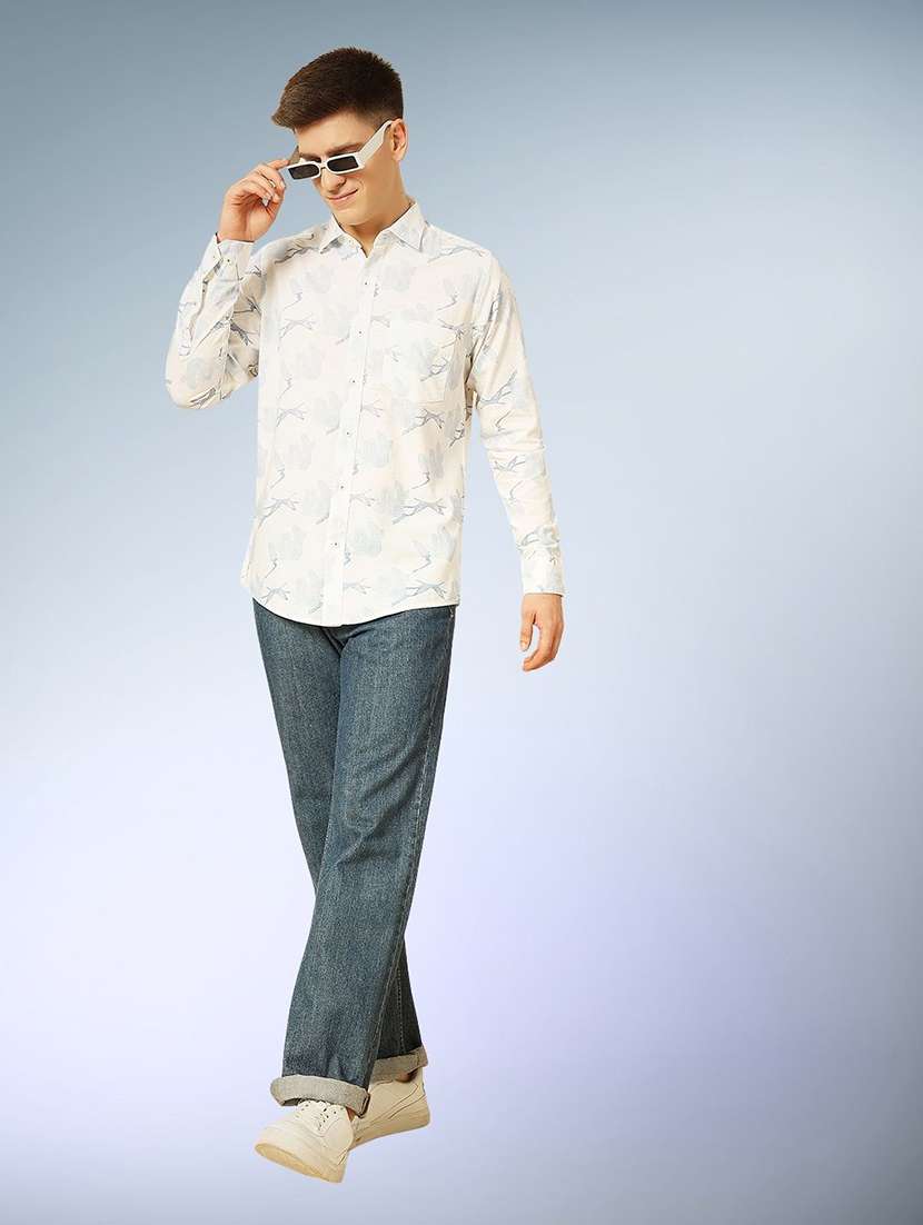 men printed long sleeve regular fit casual shirt - 22305138 -  Standard Image - 4