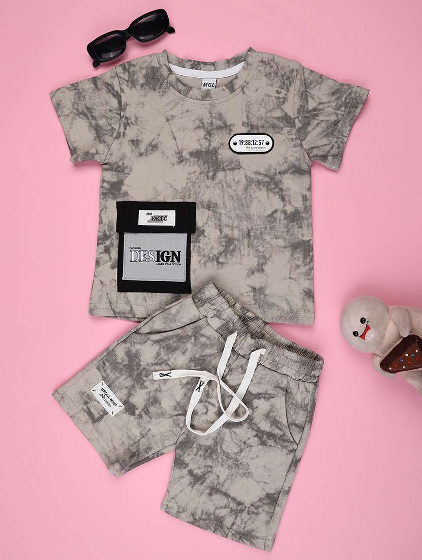 boys printed short sleeve t-shirt & shorts co-ords set - 22305244 -  Standard Image - 1
