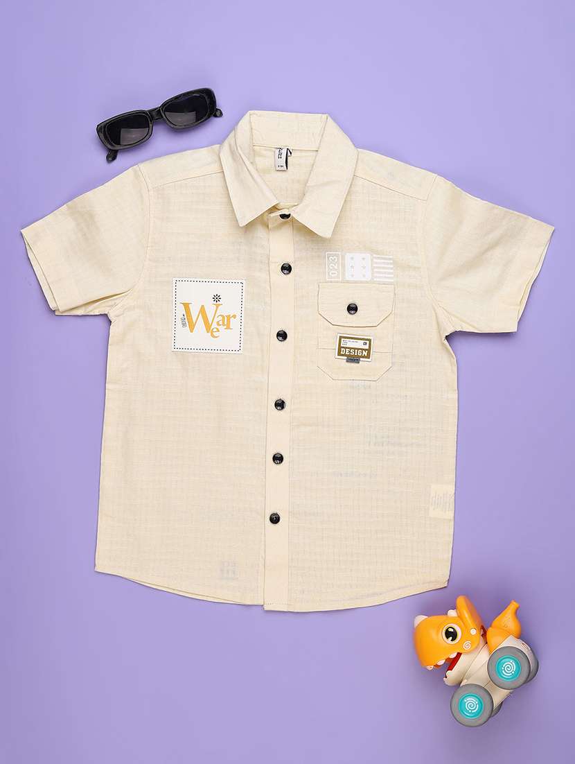 boys printed collared short sleeve shirt - 22305336 -  Standard Image - 1