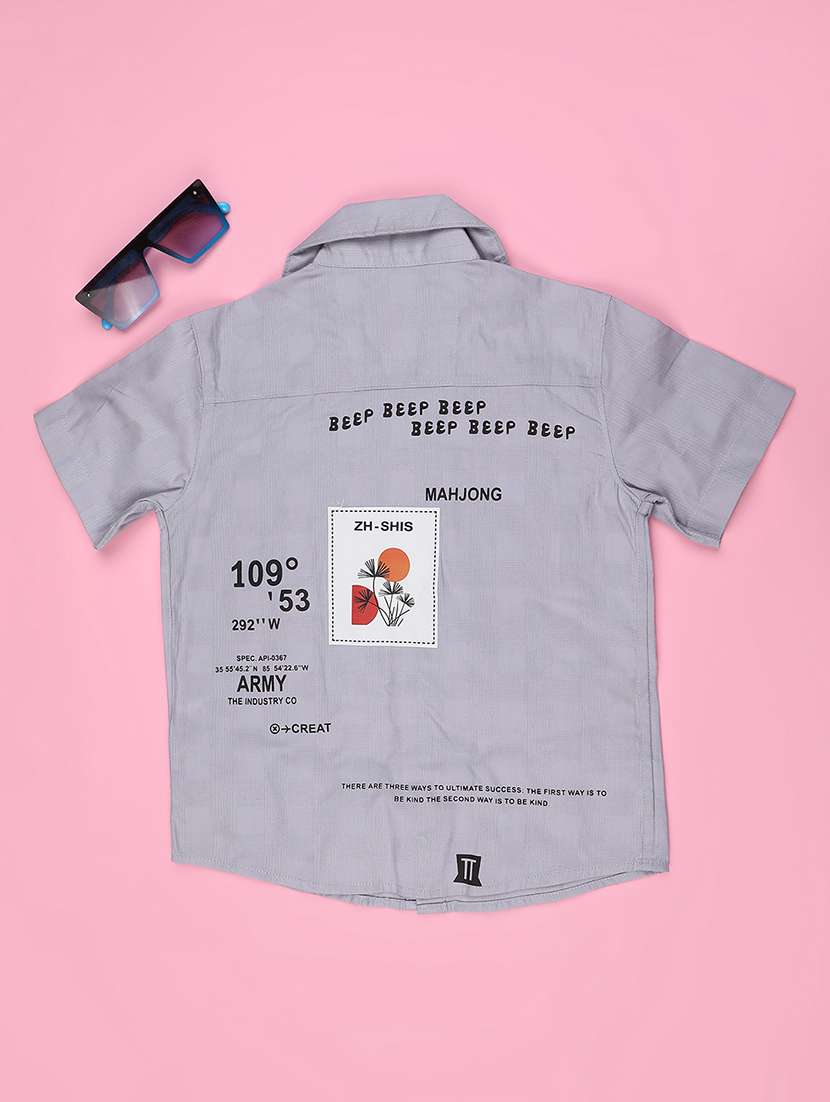 boys solid collared short sleeve shirt - 22305340 -  Standard Image - 1