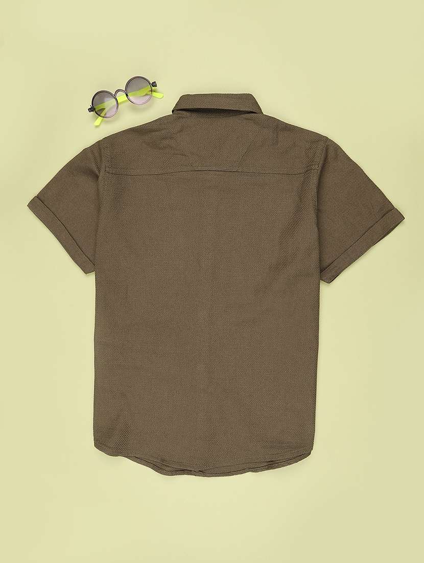 boys self design short sleeves regular fit shirt - 22305355 -  Standard Image - 1