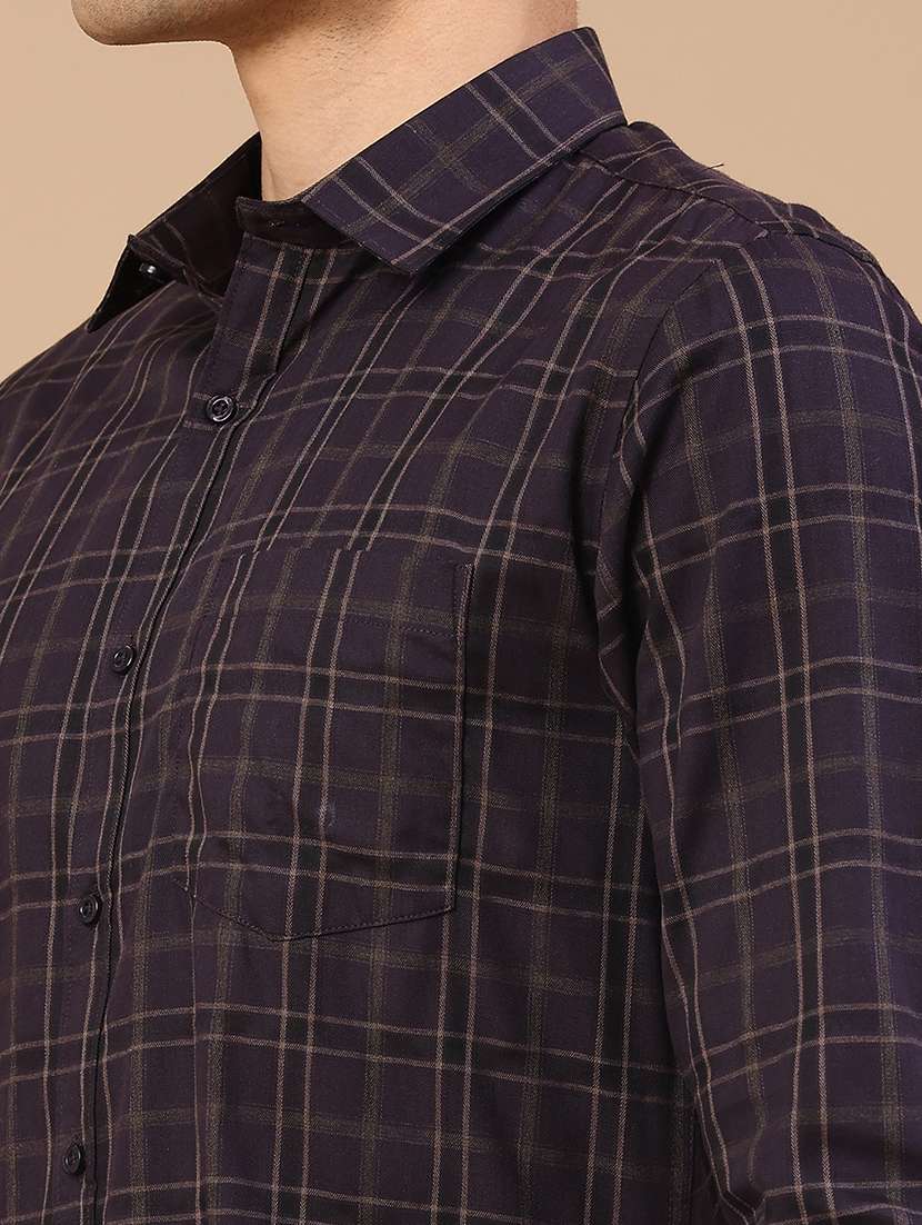 men checkered long sleeve slim fit casual shirt - 22305389 -  Standard Image - 1