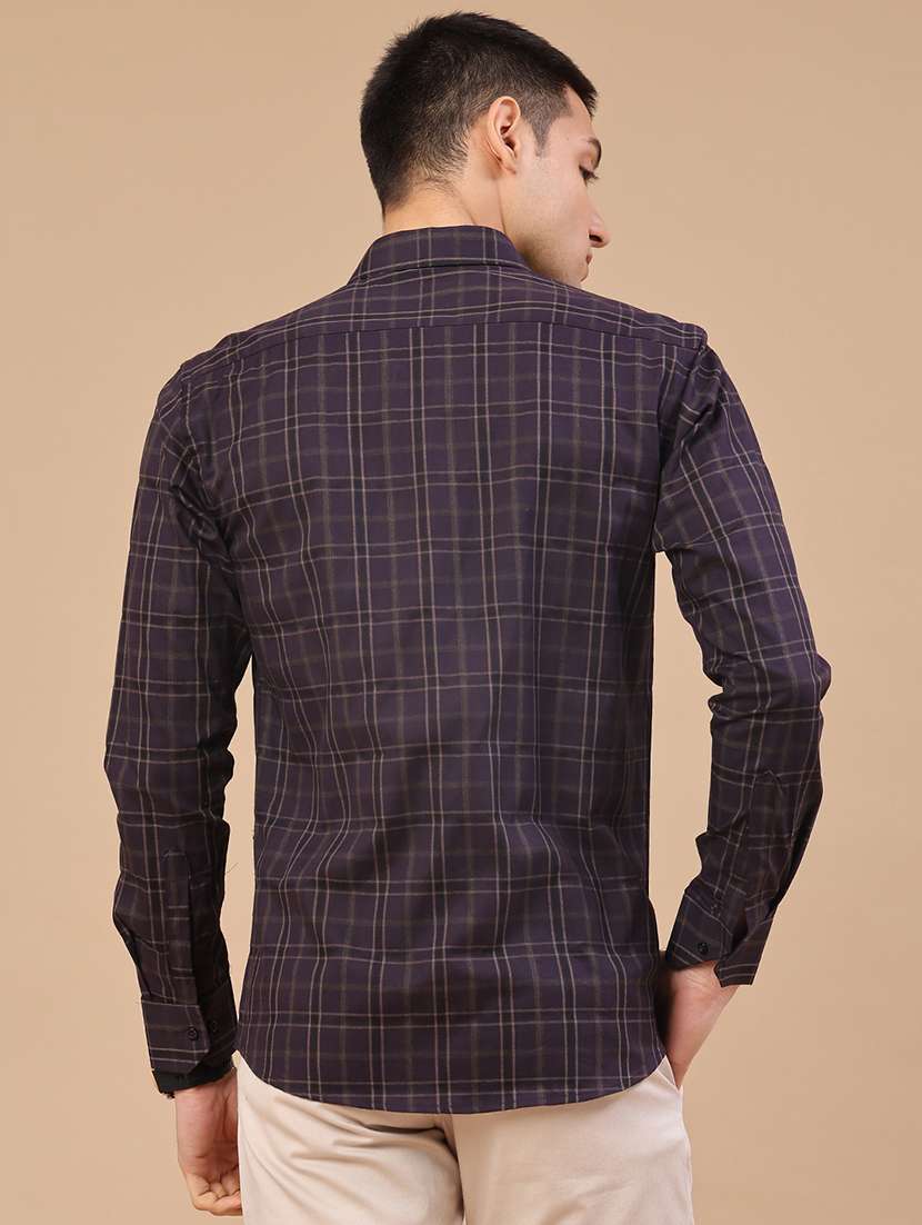 men checkered long sleeve slim fit casual shirt - 22305389 -  Standard Image - 4